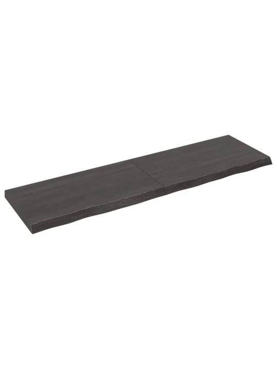 Nástěnná police tmavě hnědá 180x50x(2-6)cm ošetřený masivní dub