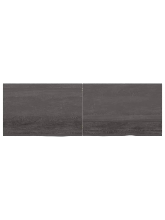 Nástěnná police tmavě hnědá 180x60x(2-4)cm ošetřený masivní dub