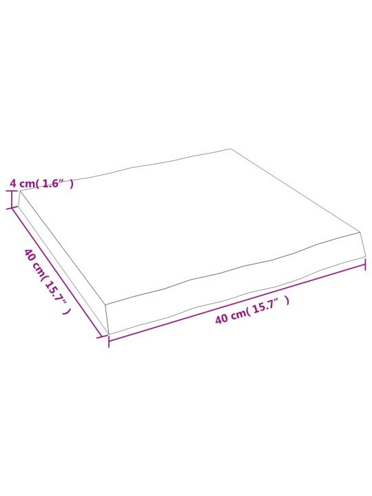 Stolní deska 40x40x(2-4) cm neošetřený masivní dřevo živá hrana