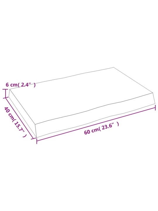 Stolní deska 60x40x(2-6) cm neošetřený masivní dřevo živá hrana