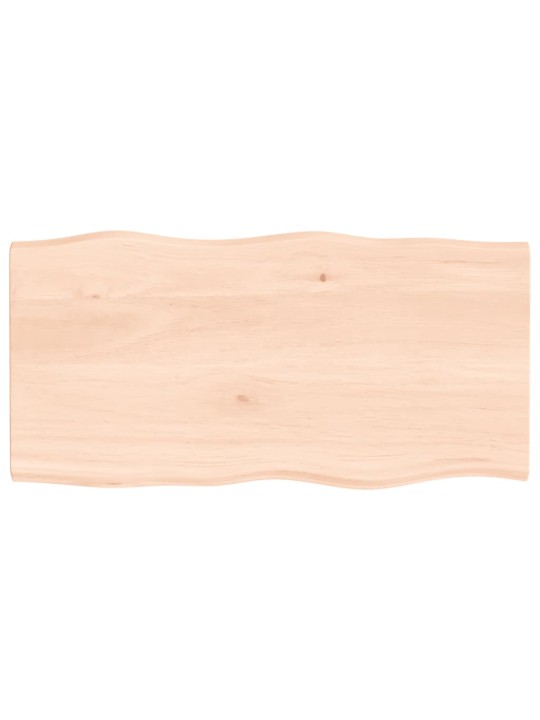 Stolní deska 80 x 40 x 2 cm neošetřený masivní dub živá hrana