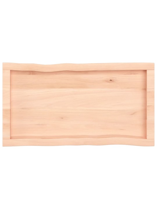 Stolní deska 80x40x(2-6) cm neošetřený masivní dřevo živá hrana