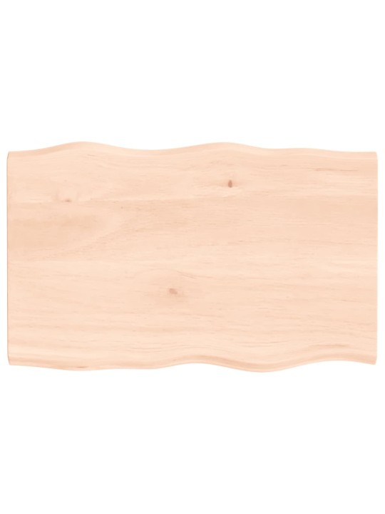 Stolní deska 80 x 50 x 2 cm neošetřený masivní dub živá hrana