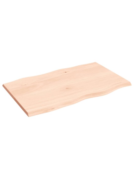 Stolní deska 80 x 50 x 2 cm neošetřený masivní dub živá hrana