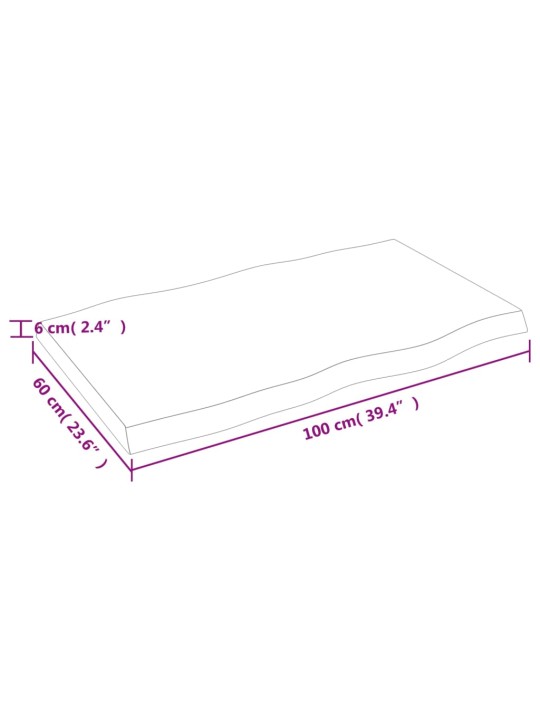 Stolní deska 100x60x(2-6)cm neošetřený masivní dřevo živá hrana