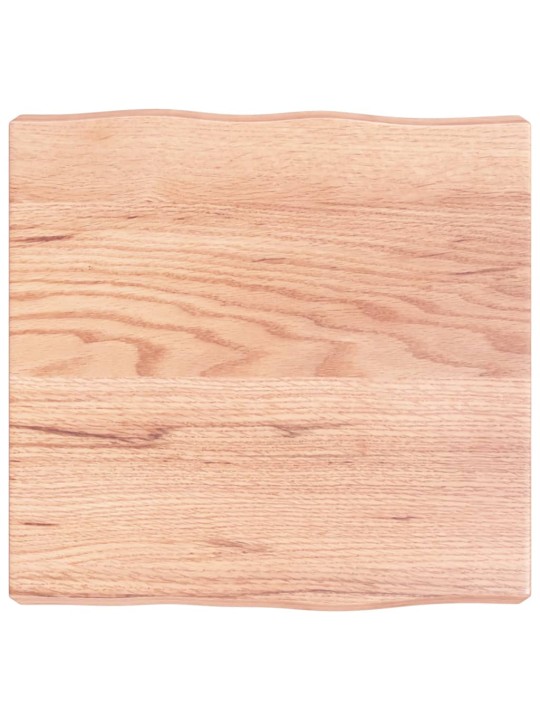 Stolní deska světle hnědá 40x40x(2-6)cm ošetřený dub živá hrana
