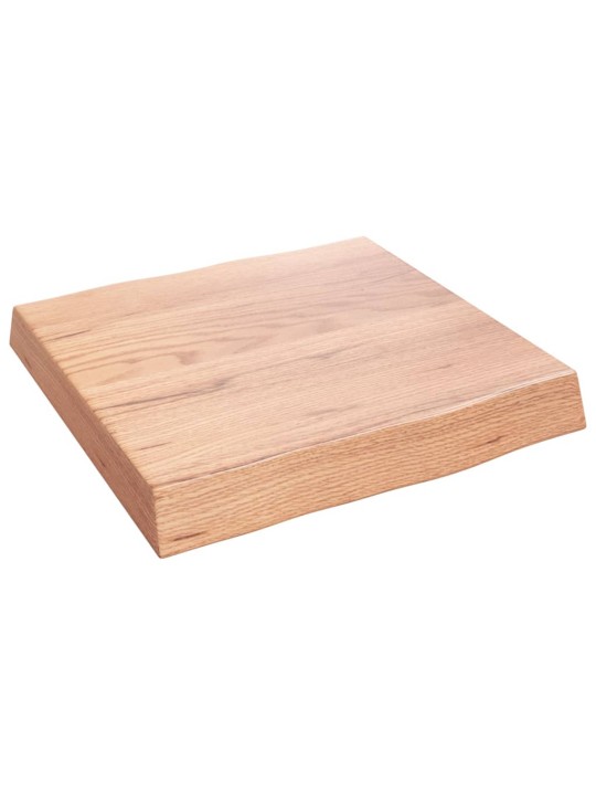 Stolní deska světle hnědá 40x40x(2-6)cm ošetřený dub živá hrana