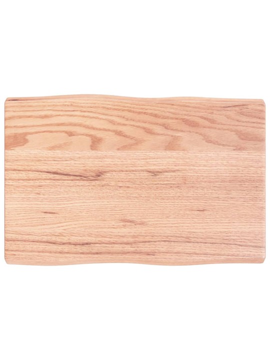 Stolní deska světle hnědá 60x40x(2-4)cm ošetřený dub živá hrana
