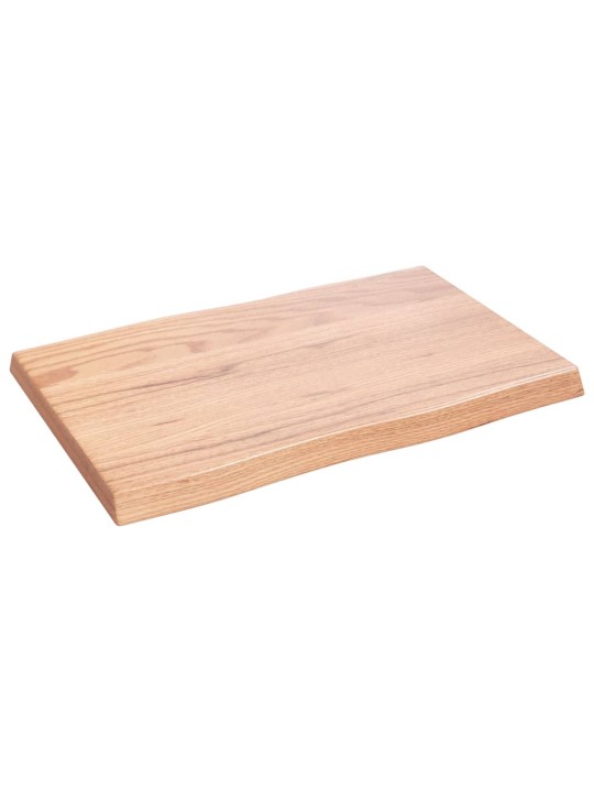 Stolní deska světle hnědá 60x40x(2-4)cm ošetřený dub živá hrana