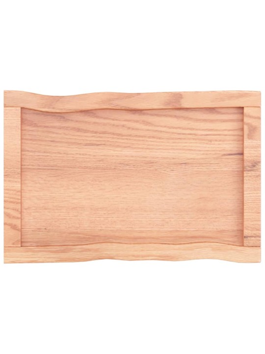 Stolní deska světle hnědá 60x40x(2-6)cm ošetřený dub živá hrana