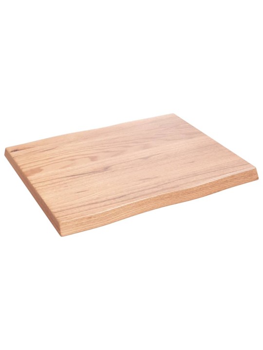 Stolní deska světle hnědá 60x50x(2-4)cm ošetřený dub živá hrana