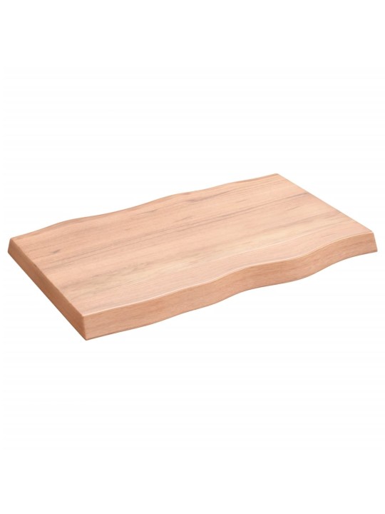 Stolní deska světle hnědá 80x50x(2-6)cm ošetřený dub živá hrana