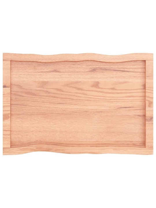 Stolní deska světle hnědá 80x50x(2-6)cm ošetřený dub živá hrana