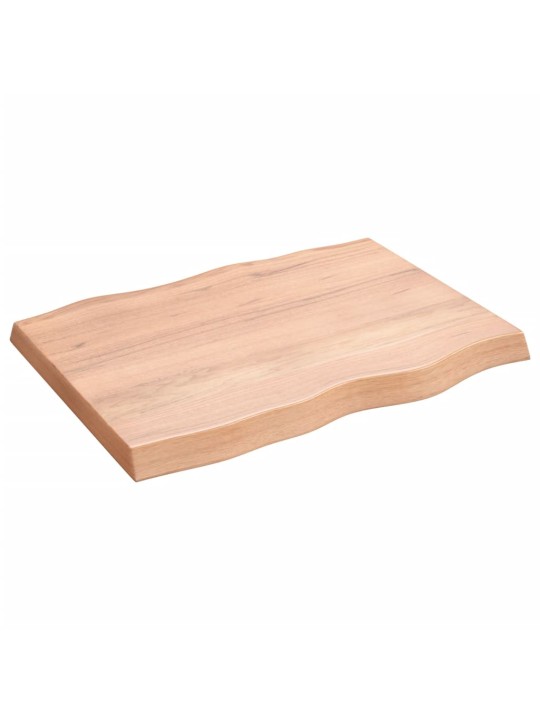Stolní deska světle hnědá 80x60x(2-6)cm ošetřený dub živá hrana