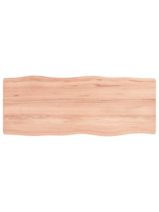 Stolní deska hnědá 100x40x(2-4)cm ošetřený dřevo živá hrana