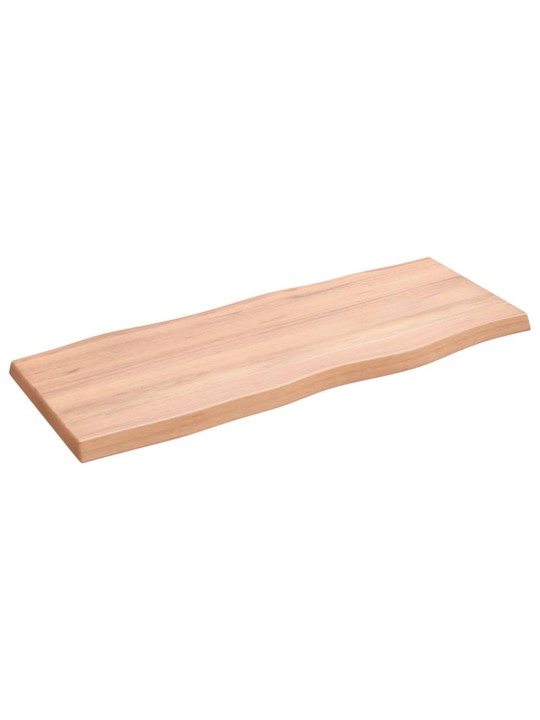 Stolní deska hnědá 100x40x(2-4)cm ošetřený dřevo živá hrana