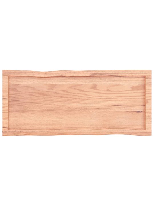 Stolní deska hnědá 100x40x(2-4)cm ošetřený dřevo živá hrana