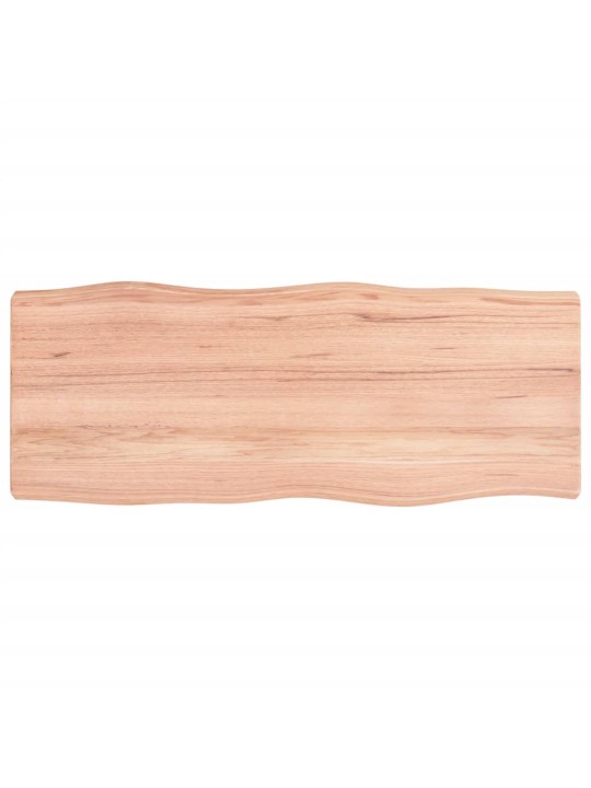Stolní deska hnědá 100x40x(2-6)cm ošetřený dřevo živá hrana