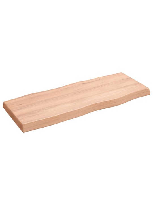 Stolní deska hnědá 100x40x(2-6)cm ošetřený dřevo živá hrana