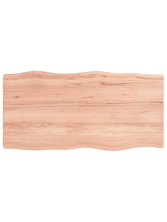 Stolní deska hnědá 100x50x(2-4)cm ošetřený dřevo živá hrana