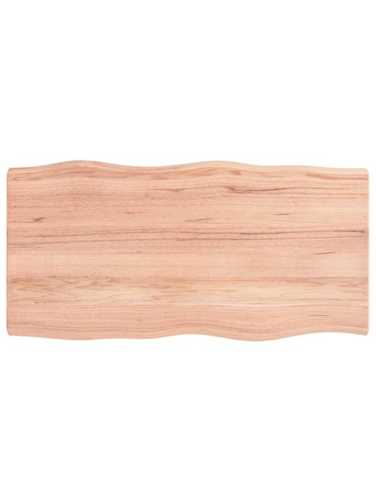 Stolní deska hnědá 100x50x(2-6)cm ošetřený dřevo živá hrana