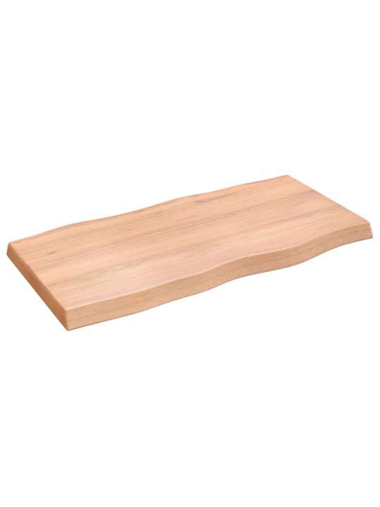 Stolní deska hnědá 100x50x(2-6)cm ošetřený dřevo živá hrana