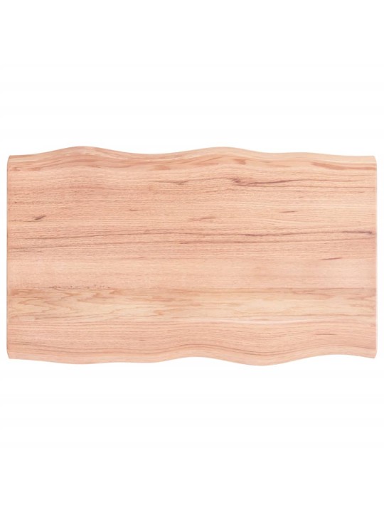 Stolní deska hnědá 100x60x(2-4)cm ošetřený dřevo živá hrana