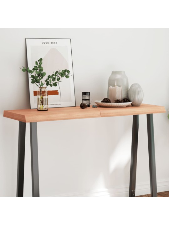 Stolní deska hnědá 120x40x(2-6)cm ošetřený dřevo živá hrana