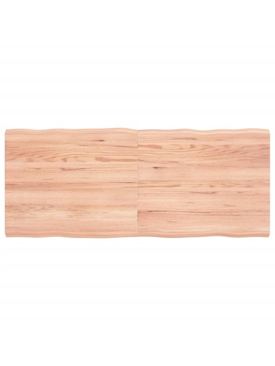 Stolní deska hnědá 120x50x(2-4)cm ošetřený dřevo živá hrana
