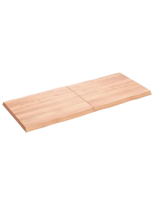 Stolní deska hnědá 120x50x(2-4)cm ošetřený dřevo živá hrana