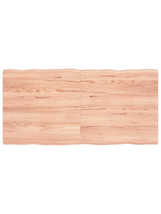 Stolní deska hnědá 120x60x(2-4)cm ošetřený dřevo živá hrana