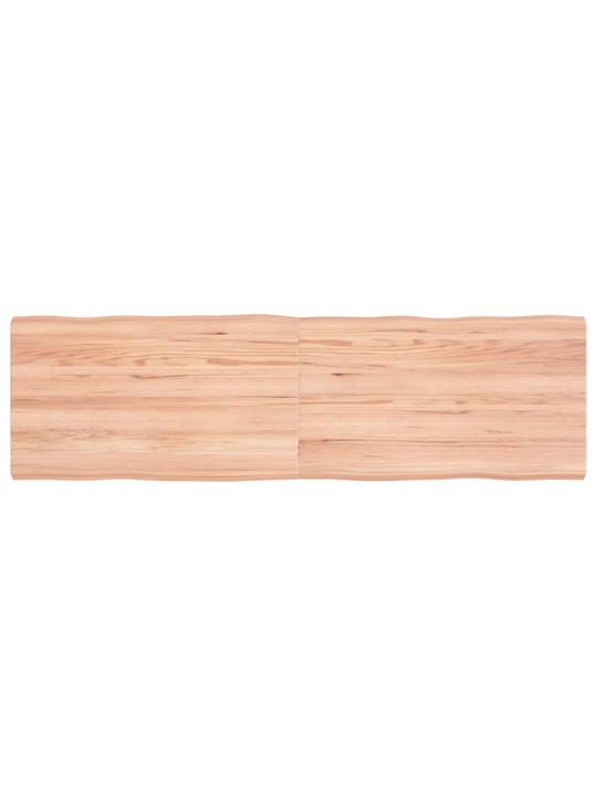 Stolní deska hnědá 140x40x(2-4)cm ošetřený dřevo živá hrana
