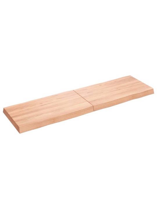 Stolní deska hnědá 140x40x(2-6)cm ošetřený dřevo živá hrana