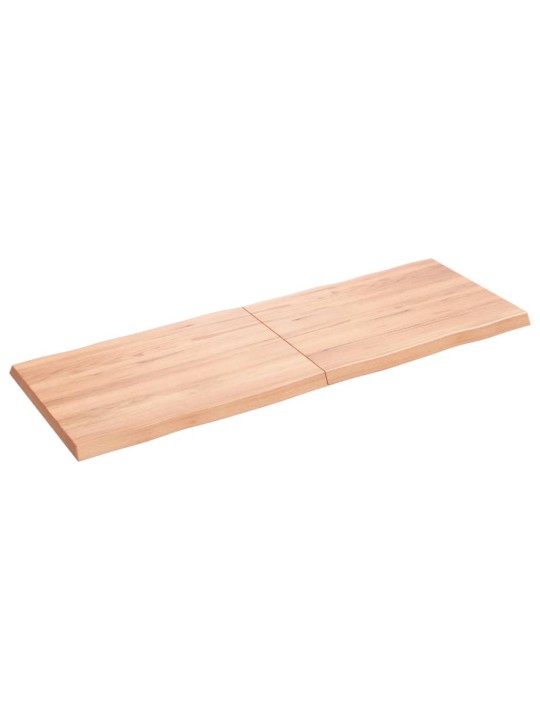 Stolní deska hnědá 140x50x(2-4)cm ošetřený dřevo živá hrana