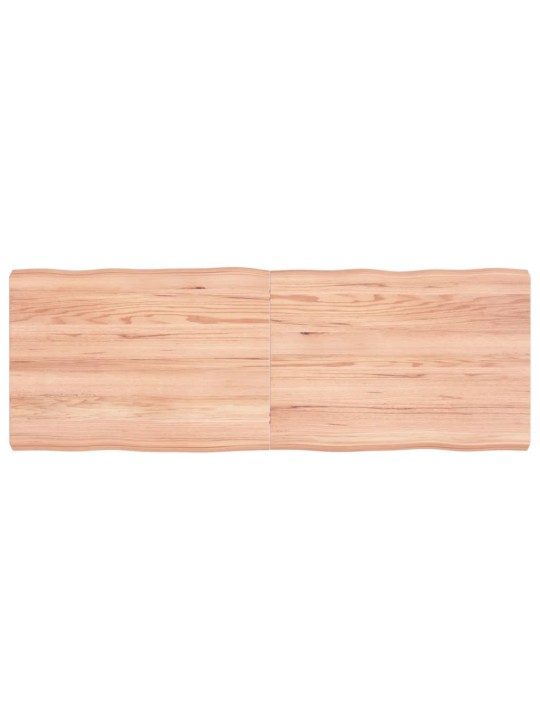 Stolní deska hnědá 140x50x(2-6)cm ošetřený dřevo živá hrana