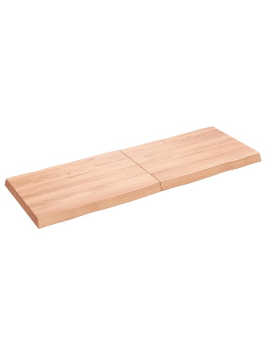 Stolní deska hnědá 140x50x(2-6)cm ošetřený dřevo živá hrana
