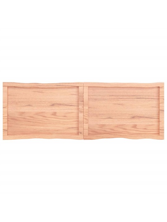 Stolní deska hnědá 140x50x(2-6)cm ošetřený dřevo živá hrana