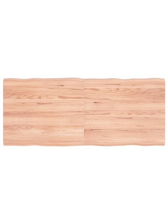 Stolní deska hnědá 140x60x(2-4)cm ošetřený dřevo živá hrana