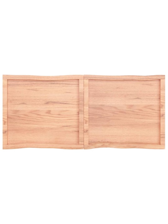 Stolní deska hnědá 140x60x(2-4)cm ošetřený dřevo živá hrana