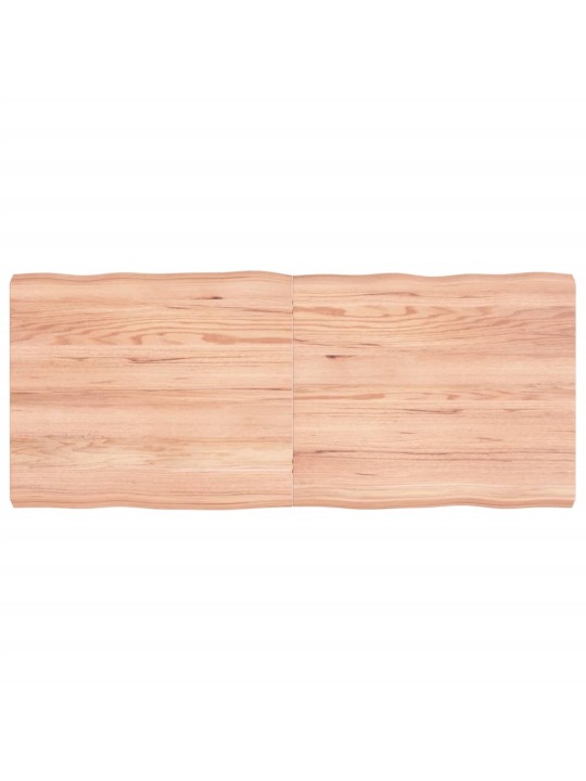 Stolní deska hnědá 140x60x(2-6)cm ošetřený dřevo živá hrana