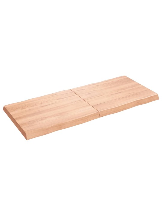 Stolní deska hnědá 140x60x(2-6)cm ošetřený dřevo živá hrana
