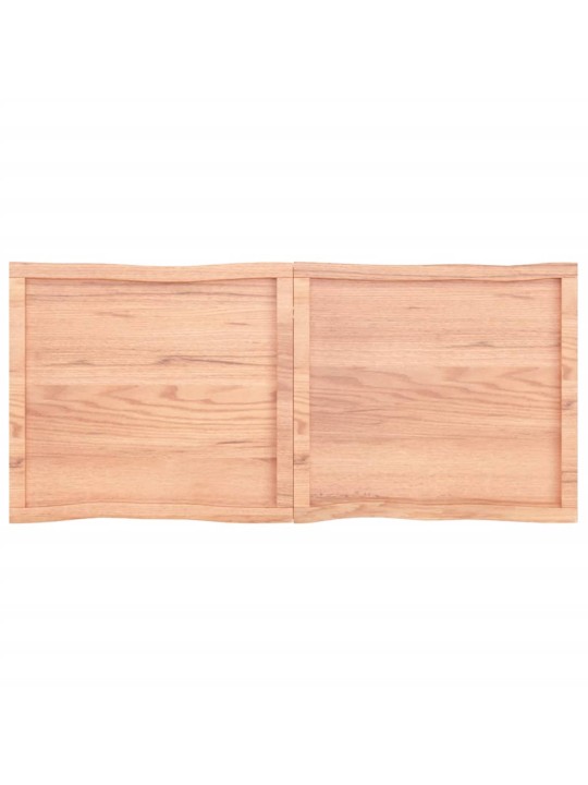 Stolní deska hnědá 140x60x(2-6)cm ošetřený dřevo živá hrana