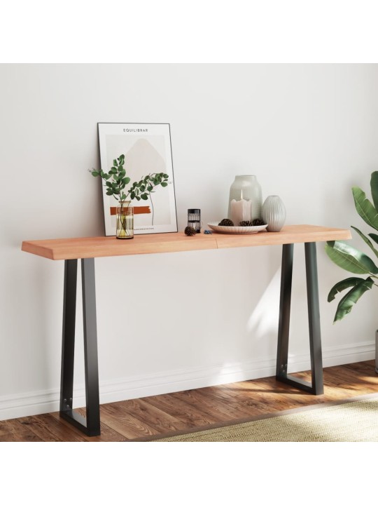 Stolní deska hnědá 160x40x(2-6)cm ošetřený dřevo živá hrana