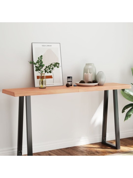 Stolní deska hnědá 160x40x(2-6)cm ošetřený dřevo živá hrana