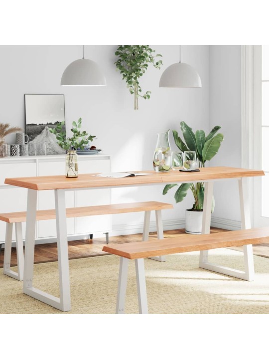 Stolní deska hnědá 180x40x(2-6)cm ošetřený dřevo živá hrana