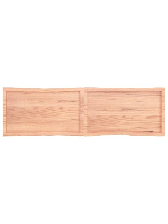 Stolní deska hnědá 180x50x(2-6)cm ošetřený dřevo živá hrana
