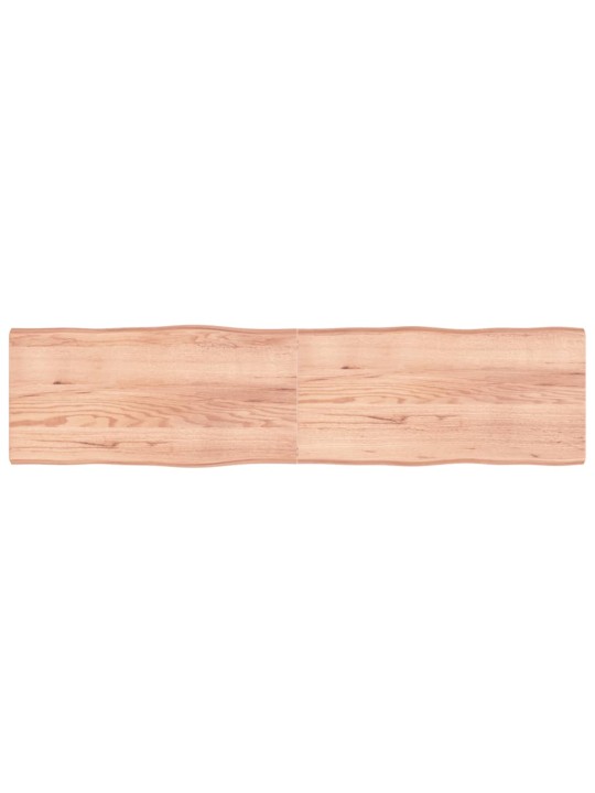 Stolní deska hnědá 200x50x(2-6)cm ošetřený dřevo živá hrana