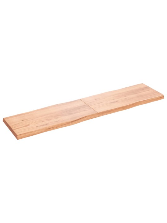 Stolní deska hnědá 200x50x(2-6)cm ošetřený dřevo živá hrana