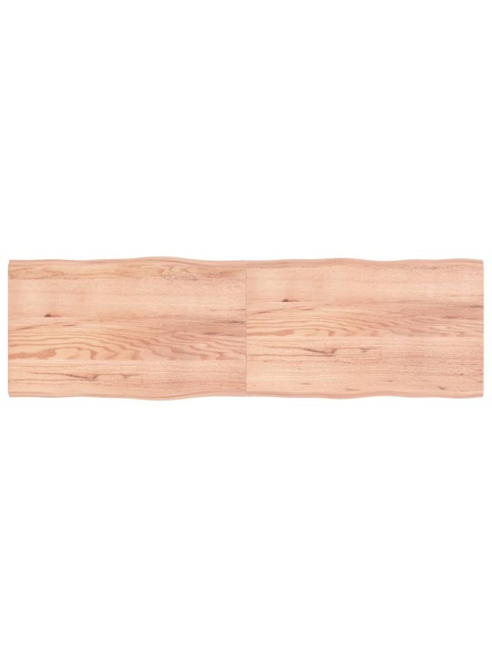 Stolní deska hnědá 200x60x(2-4)cm ošetřený dřevo živá hrana