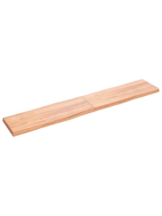 Stolní deska hnědá 220x40x(2-6)cm ošetřený dřevo živá hrana
